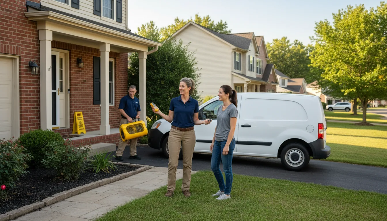 Residential water damage restoration in Mona, UT